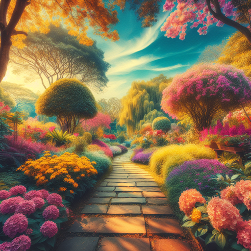 Vibrant Garden Pathway Paint By Color
