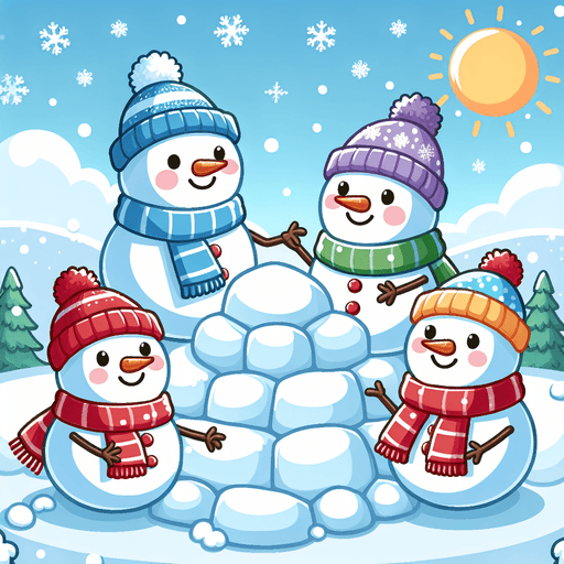 Sunny Snowmen Paint By Color