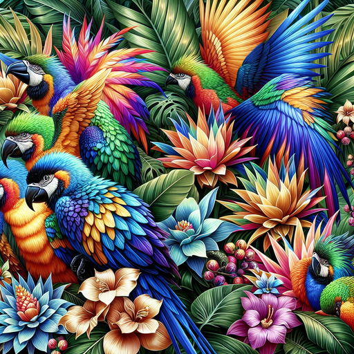 Tropical Paradise Birds Paint By Diamond
