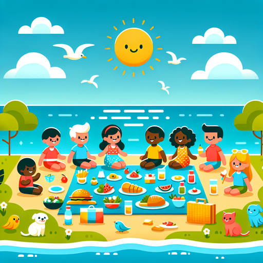 Sunny Seaside Picnic Painting Diamond Kit