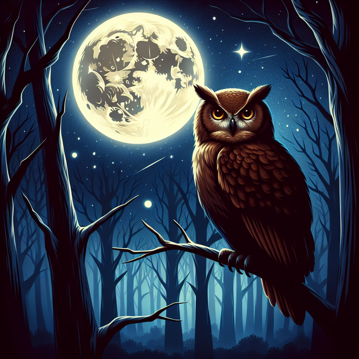 Midnight Owl Symphony Painting By Diamonds Kit