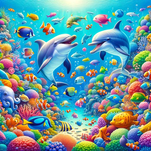 Playful Ocean Life Paint By Diamonds