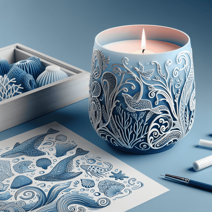 Ocean Symphony Candle Holder DIY Paint By Diamonds