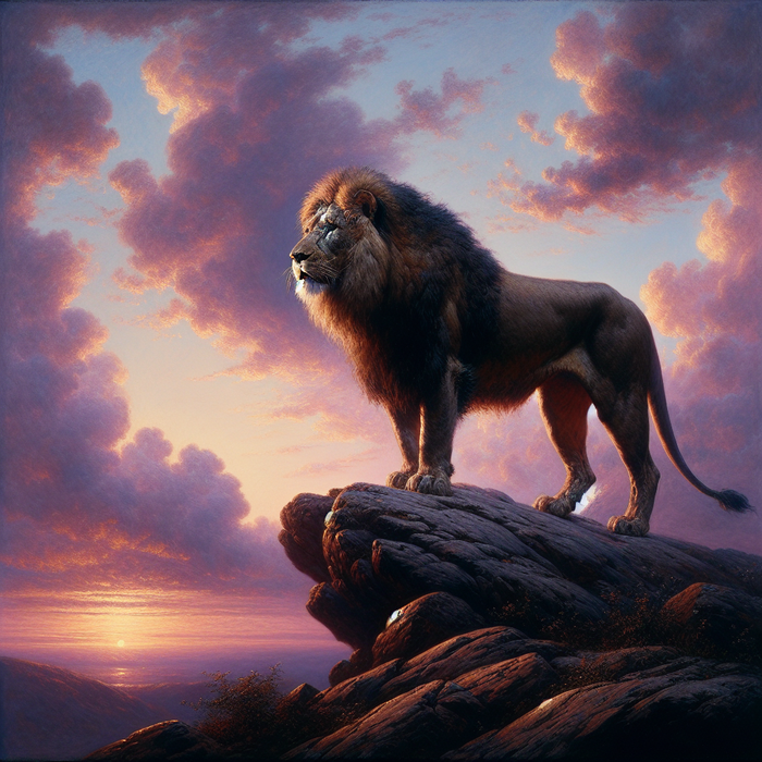 Majestic Lion At Dawn Diamond Painting