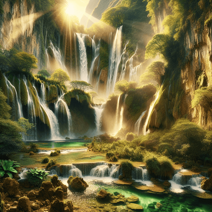 Peaceful Waterfalls Painting By Diamonds Kit