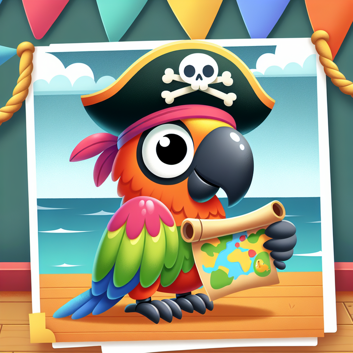 Treasure-Seeking Parrot Paint By Diamond