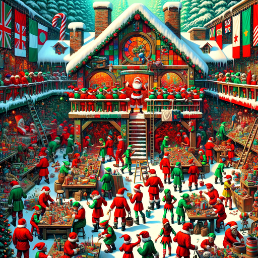 Santa's Workshop Wonderland Painting Diamond Kit