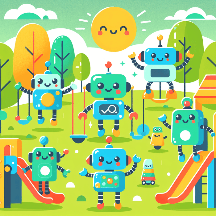 Whimsical Robot Playground DIY Paint By Diamonds