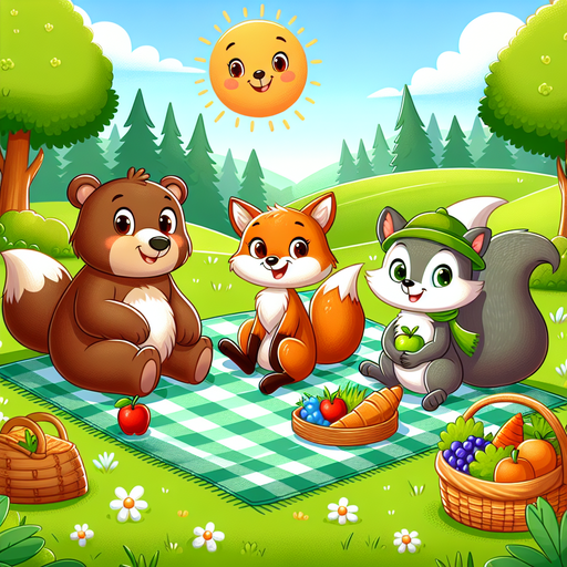 Forest Friends Picnic Painting By Diamonds Kit