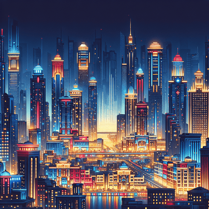 Dynamic City Skyline Painting Diamond Kit