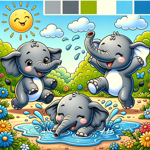 Playful Baby Elephants Paint By Diamonds Art