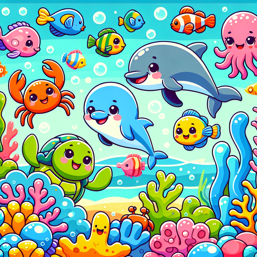 Joyful Undersea Friends Paint By Diamonds Art