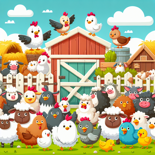 Friendly Farmyard Gathering Painting Diamond Kit
