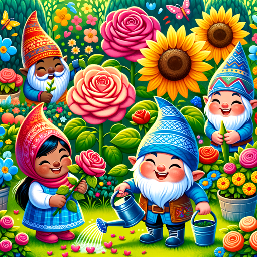 Vivid Garden Gnomes Paint By Color