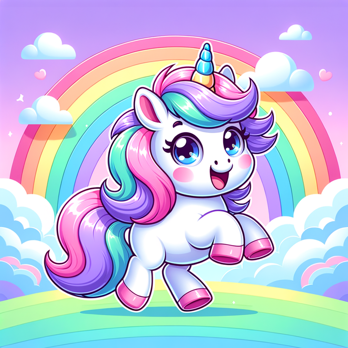 Rainbow Unicorn Adventure Painting By Diamonds Kit