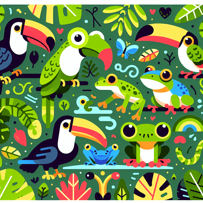 Cheerful Rainforest Animals Diamond Painting