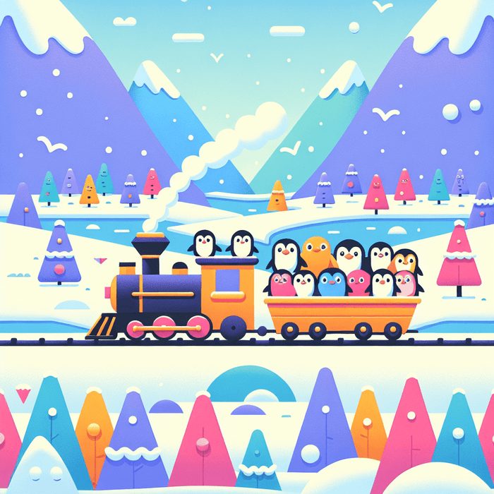 Polar Express Penguin Train Ride Paint By Color