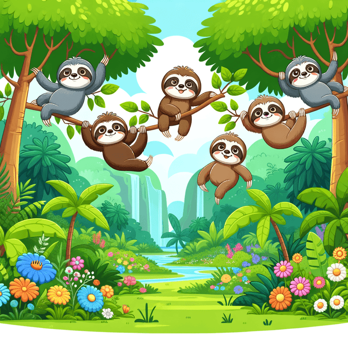 Dreamy Sleepy Sloths Paint By Diamonds Kits