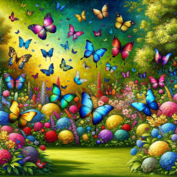 Enchanting Butterfly Garden Paint By Diamonds Art