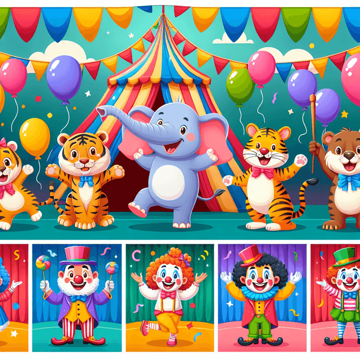 Joyful Circus Animals DIY Paint By Diamonds