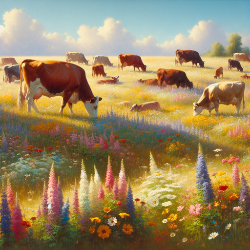 Sunlit Meadow Grazing Diamond Painting