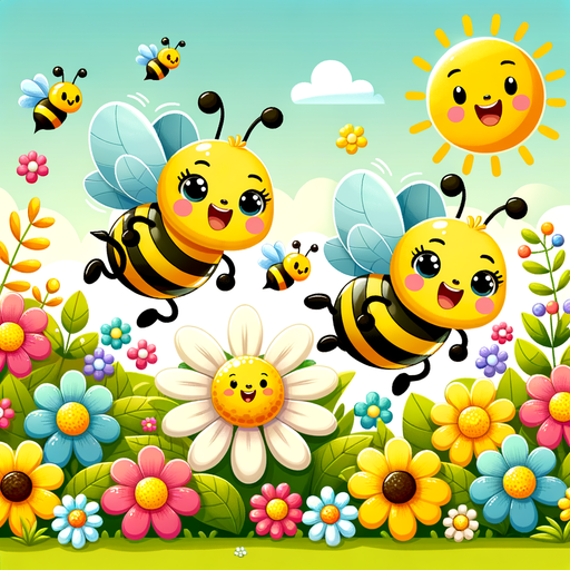 Busy Bees And Flowers Diamond Painting