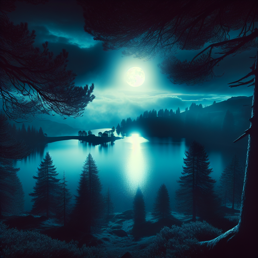 Mystical Moonlit Lake Paint By Diamonds