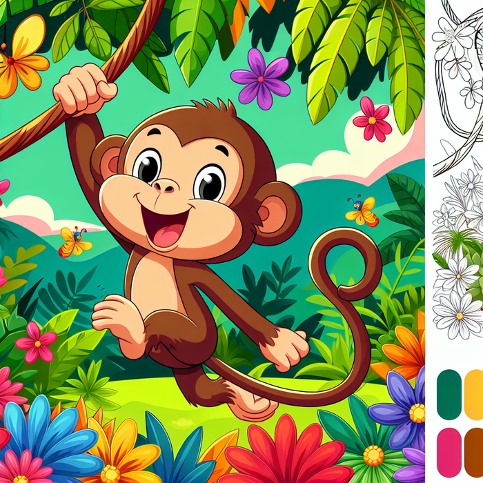 Silly Monkey Swing Paint By Diamonds Art