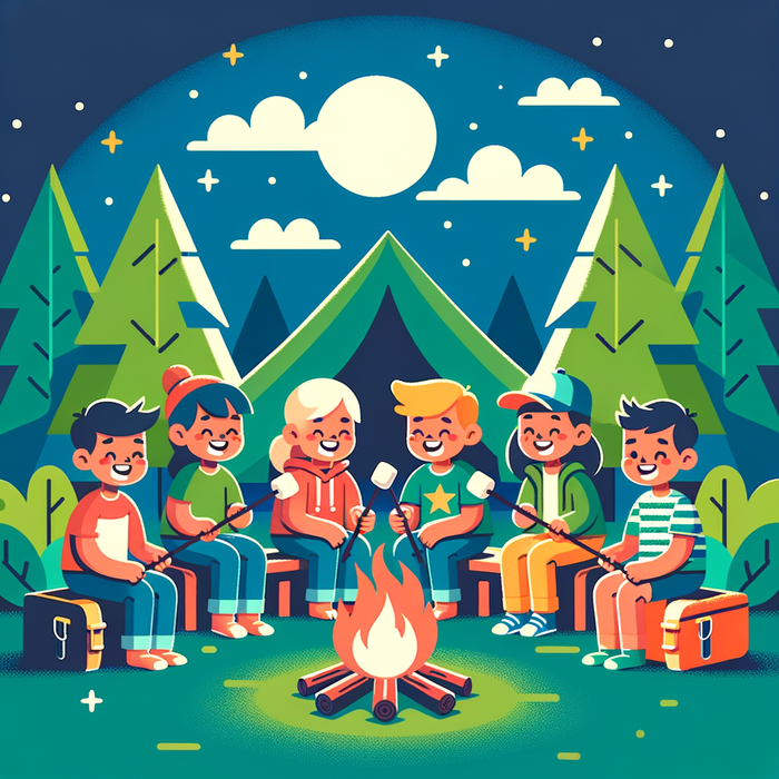 Happy Campfire Gathering Painting Diamond Kit