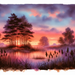 Dreamy Marshland Sunset Diamond Painting