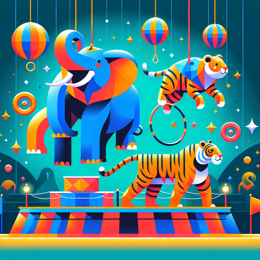 Magical Circus Animals Painting Diamond Kit