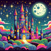 Magical Moonlight Castle Paint By Diamonds Kits