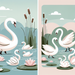 Swan's Elegant Lake Waltz Paint By Diamonds Art
