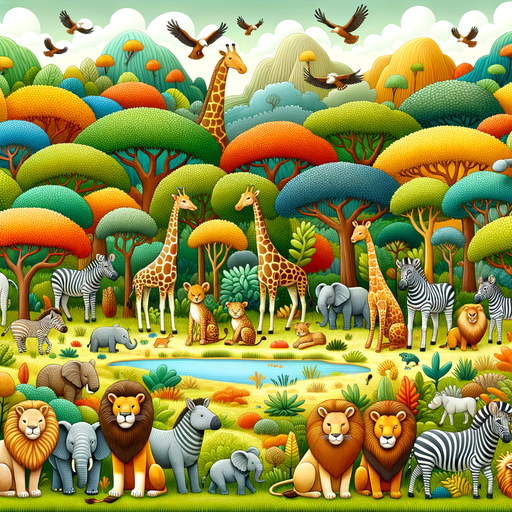 Playful Animal Safari Diamonded Painting Kits