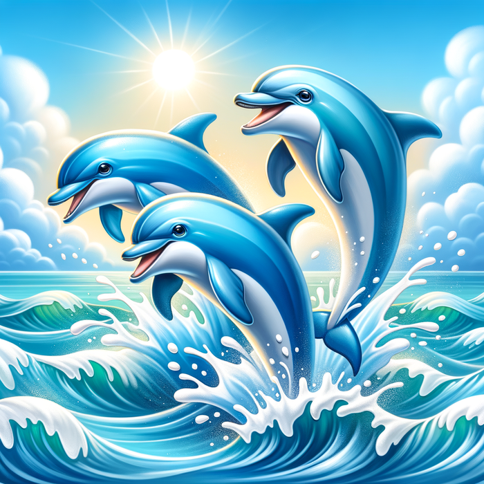 Playful Dolphin Splash Paint By Diamonds