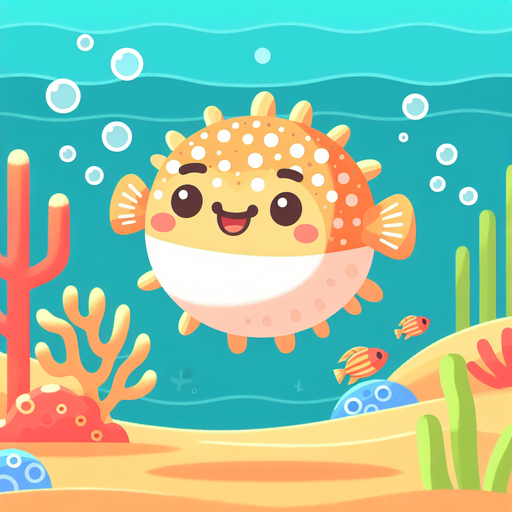 Playful Pufferfish Diamond Painting