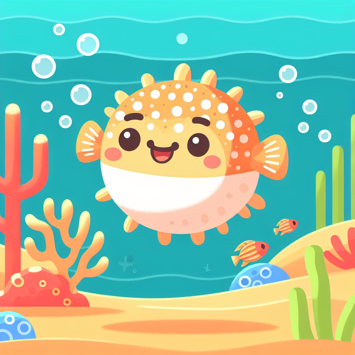 Playful Pufferfish Diamond Painting