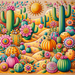 Cactus Wonderland Paint By Diamonds Art