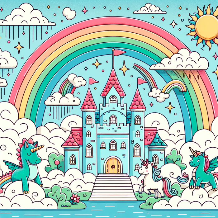 Magical Cloud Castle Paint By Color