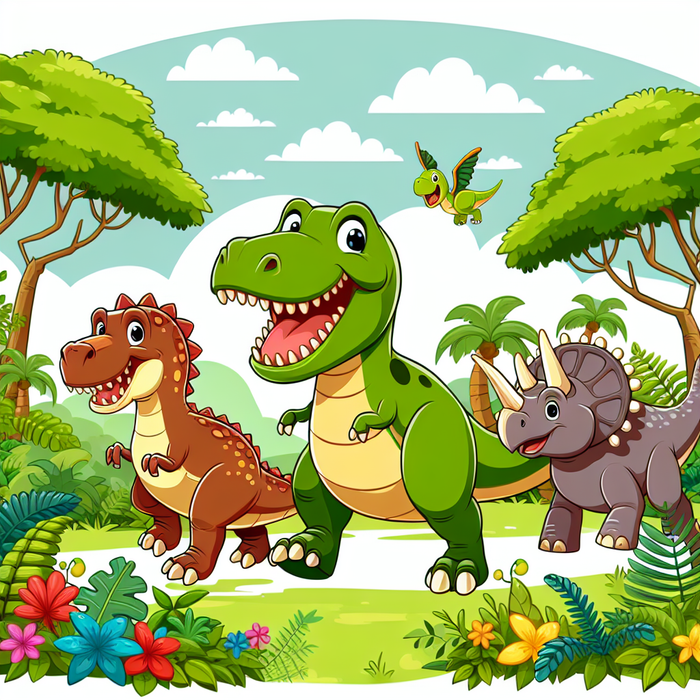 Charming Dino Adventure Paint By Diamonds