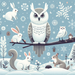 Snowy Owl And Friends Paint By Diamond