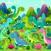 Whimsical Dinosaurs Painting By Diamonds Kit