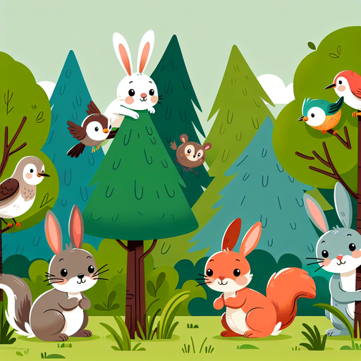 Forest Animal Hide And Seek Diamonded Painting Kits