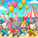 Circus Parade Fun Paint By Diamonds Art