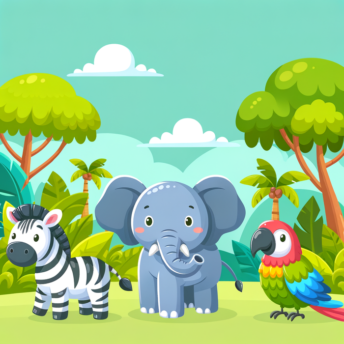 Lively Jungle Friends Paint By Diamond