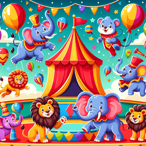 Circus Animal Fun Painting By Diamonds Kit