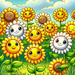Sunny Smiling Sunflowers Paint By Diamonds