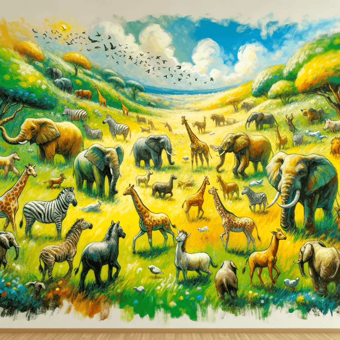 Charming Safari Friends Paint By Diamonds Art