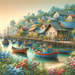 Charming Fishing Village Paint By Diamonds