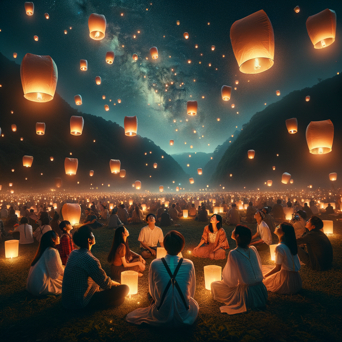 Pingxi Sky Lantern Festival - Pingxi Paint By Diamonds Kits